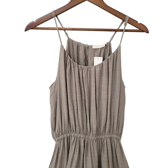 Pookie & Sebastian Sleeveless Tiered Mini Dress Size S Taupe Summer NWT - Picture 5 of 9
